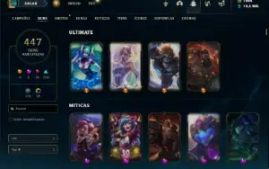 Esmeralda 4 com TODOS os champs e 447 Skins + 1444 RP