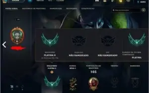 Conta LOL Platina 1 Com Zed prestigio e riven camp 2016