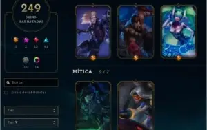 Conta de LoL plat II 246 skins( vayne ladra de almas full