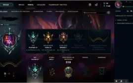 Conta de LoL - GOLD SOLOQ E PLATINA TFT - COM SKINS 2019