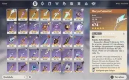 Conta Genshin Impact AR 57/ 13 char T5/ 6 armas T5/ HUTAO