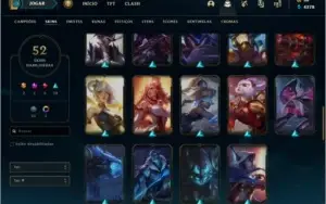 Conta DIAMANTE 4 com 52 skins e 65 champs