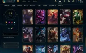 Conta DIAMANTE 4 com 52 skins e 65 champs