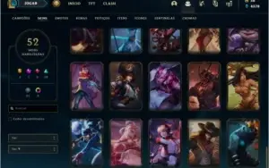 Conta DIAMANTE 4 com 52 skins e 65 champs