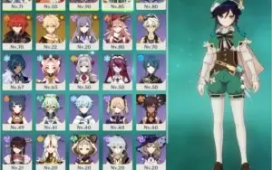 CONTA GENSHIN AR 54 YOIMIYA, EULA VENTI E MAIS