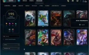 Conta de LoL com 195 skins incluindo Ryze Triunfante