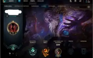 Conta de LoL com 195 skins incluindo Ryze Triunfante