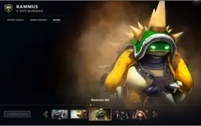 Conta de Lol com Black Alistar, UFO Corki e Rammus Rei