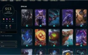 CONTA COM 553 SKIN + LEVEL 296 + ALL CHAMPS