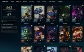 CONTA COM 553 SKIN + LEVEL 296 + ALL CHAMPS