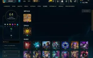 Diamante 1 com 45 Champs e 7 Skins