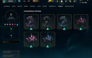 Diamante 1 com 45 Champs e 7 Skins