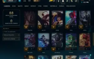 Diamante 1 com 45 Champs e 7 Skins