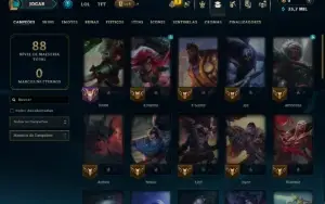 Diamante 1 com 45 Champs e 7 Skins