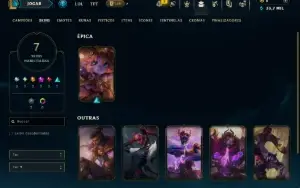 Diamante 1 com 45 Champs e 7 Skins