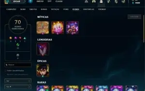 Conta Platina 2 com 50 Champs e 30 Skins + Ryze Triunfante