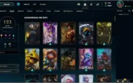 Conta lol Gold 4 com 123 skins