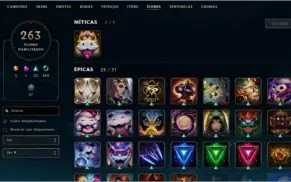 Conta League Of Legends (gold V, 345 Skins, 263 Ícones...)