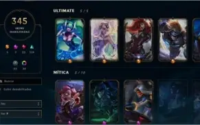 Conta League Of Legends (gold V, 345 Skins, 263 Ícones...)