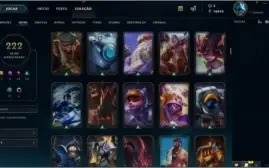 Conta league of legends D5 todos os champs + 222 skins