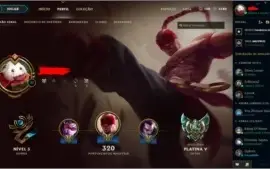 Conta LOL, platina V, todos os campeões e diversas skins