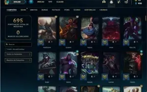 Conta bronze 4 com TODOS os champs e 243 Skins (Level 520)