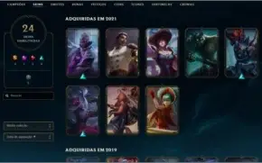 Conta Platina IV, 65 champs, 24 skins + Valorant com 2 passe