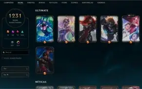 Conta no League of Legends 1231 skins - PLAT 4