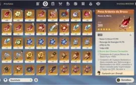 CONTA AR 51 - 5 5*, 3 ARMAS 5*, 75 RESINAS E MUITO ARTEFATOS