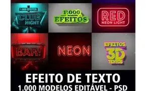 1.000 Efeito De Texto Letras Psd Para Photoshop Profissional