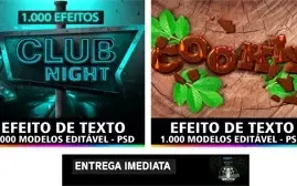 1.000 Efeito De Texto Letras Psd Para Photoshop Profissional