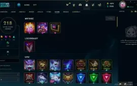 League of Legends Oceania - 222 Skins - LVL 224 - 160 Champs