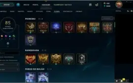 VENDO CONTA DE LOL PLATINA 4 (terminou a season atual )