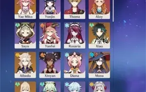 Conta Genshin Ar55 (XIAO, YAE MIKO, MONA, ALBEDO, JEAN)