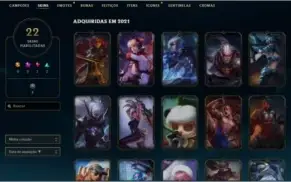 CONTA LOL DIAMANTE IV MUITA SKIN