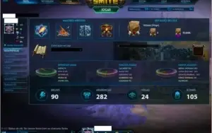 Conta Smite-90 deuses-mestria 90-Skins Limitadas/exclusivas
