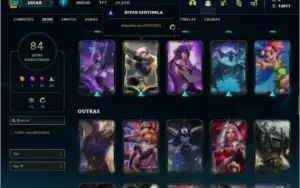 Conta bronze 2 com 91 champs e 82 skins (2229 RP na conta)