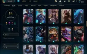 Conta bronze 2 com 91 champs e 82 skins (2229 RP na conta)