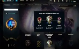 Conta bronze 2 com 91 champs e 82 skins (2229 RP na conta)
