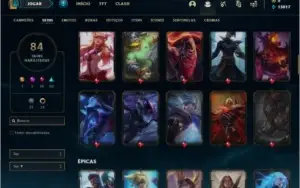 Conta bronze 2 com 91 champs e 82 skins (2229 RP na conta)