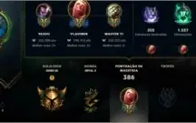 Conta GOLD 3, 97 champions, 32 skins, 255 partidas ranked