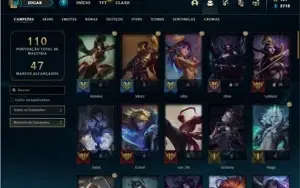 Conta prata 2 com 62 Champs e 38 Skins + 3 Vitoriosas