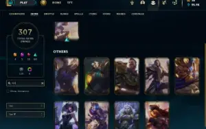 Platina 4 com TODOS os champs e 307 Skins + 10 Vitoriosas