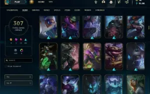 Platina 4 com TODOS os champs e 307 Skins + 10 Vitoriosas