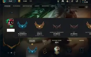 Platina 4 com TODOS os champs e 307 Skins + 10 Vitoriosas