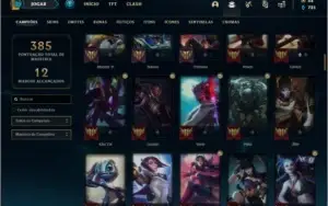 Conta ouro 4 com 52 skins e 115 champs