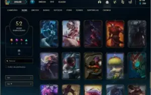 Conta ouro 4 com 52 skins e 115 champs