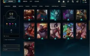 Conta ouro 4 com 52 skins e 115 champs