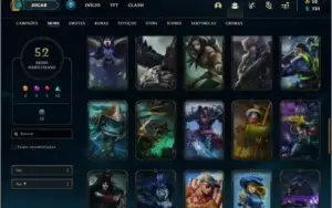 Conta ouro 4 com 52 skins e 115 champs