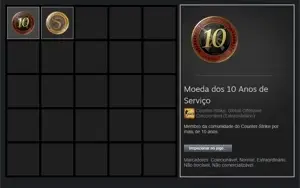 CONTA STEAM 18 ANOS COM MEDALHAS 5/10 DE SERVIÇO
